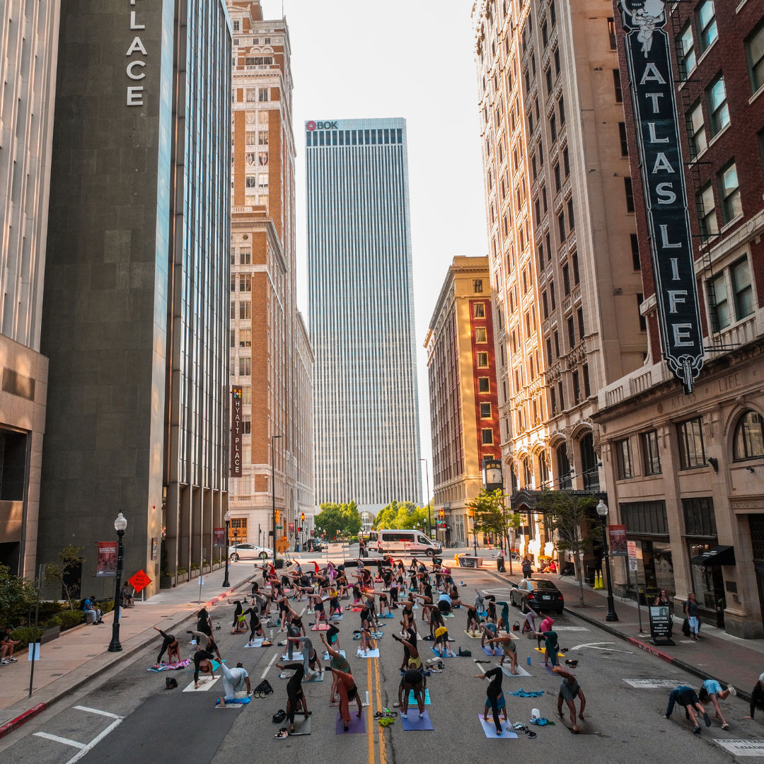 guests atNamastreet Downtown Yoga 2023