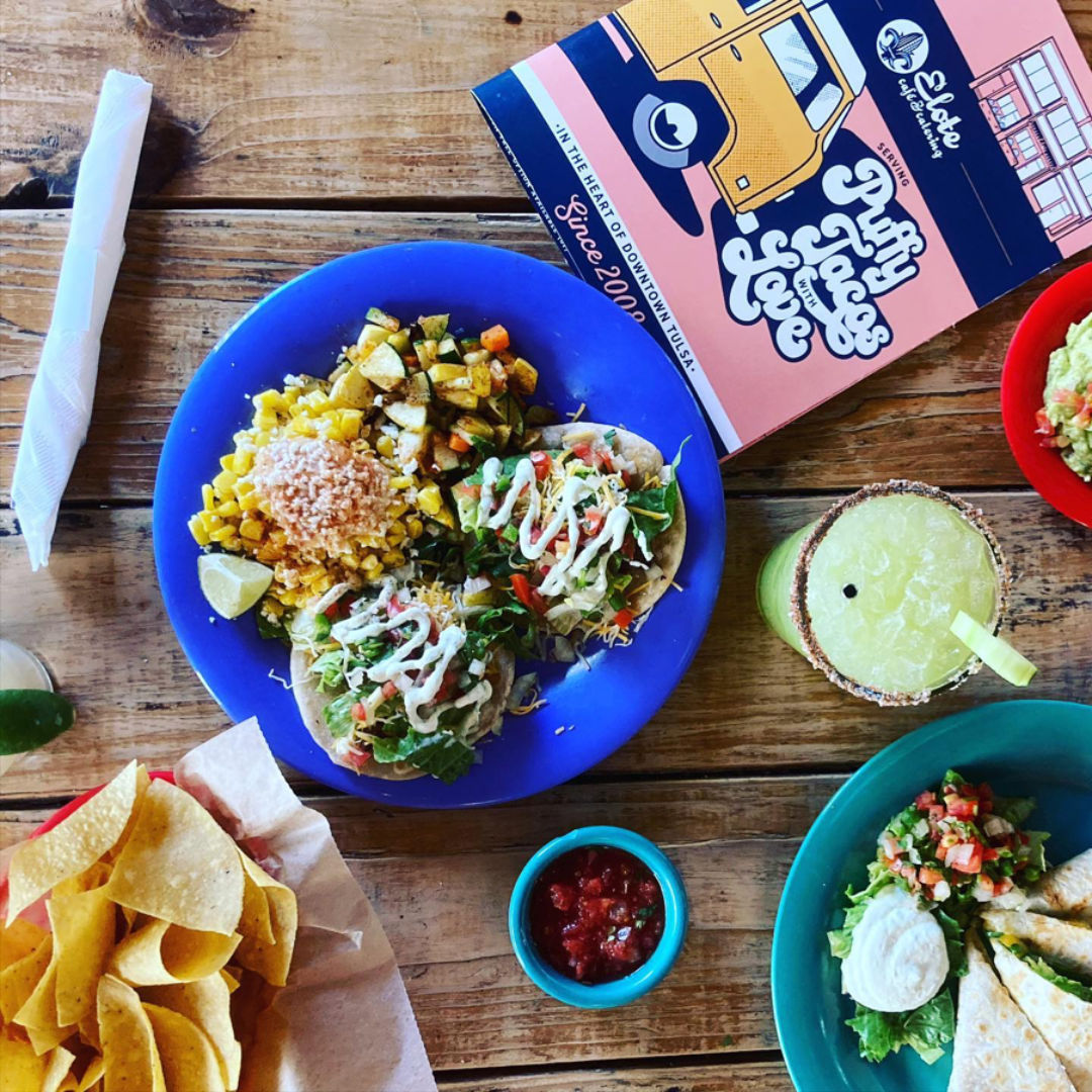 tacos and chips at Elote Cafe & Catering