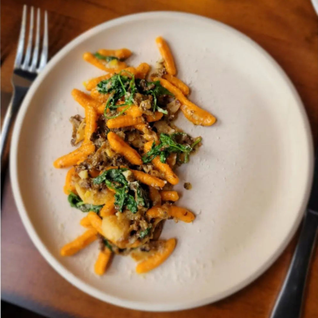 Red Pepper and Goat Cheese Cavatelli at il seme
