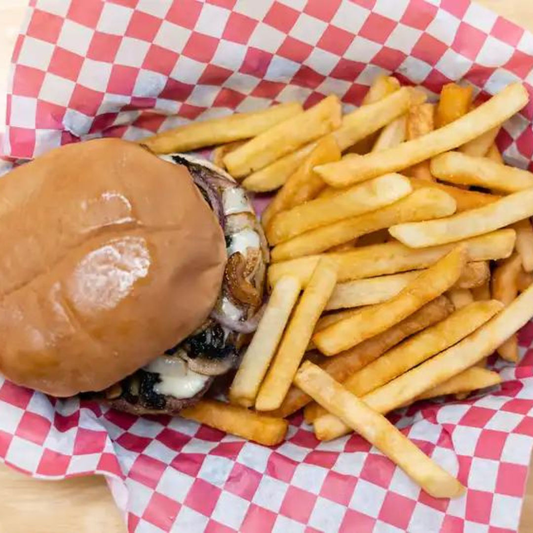 Mushroom Swiss Burger at Steakfinger House